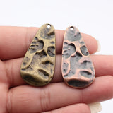 4pcs 47x23mm 2 Colors Antique Bronze Color Antique Copper Color Textured Teardrop Pendant For DIY Jewelry Making