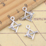 20 piezas dijes flecha de arco de Cupido 16x14mm colgantes de Color plata antigua para hacer joyería tibetana hecha a mano DIY