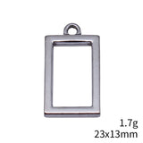 10pcs 23x13mm 5 Colors Geometric Hollowed-Out Rectangular Frame Pendant For DIY Jewelry Making