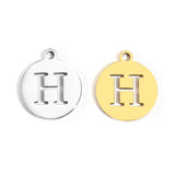 5pcs Stainless Steel Necklace Fashion Gold Color Initial Charms Metal Round A To Z Letters For Women Single Name Jewelry Gifts
