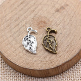 20pcs 20x10mm 2 Colors Antique Bronze Color Antique Silver Color Leaf Charms For DIY Jewelry Making