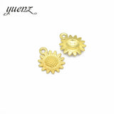30Pcs 18*15mm 6 colors sunflower Charms for earring necklace Pendant DIY Jewelry Making Q151