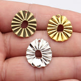 20pcs 22x18mm Hollowed-Out Pleated Egg-Shaped Geometric Charms For DIY Jewelry Making