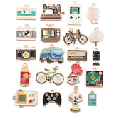 10pcs Vintage Enamel Cup Phonograph Bicycle Charms For Jewelry Making Handmade DIY Necklaces Pendants Bracelets Accessories W404