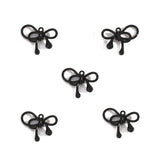 5-Piece Alloy Black Spray-Painted Bow Charm Pendants for DIY Jewelry Making Handmade Necklaces Earrings Accessories W597