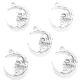 5pcs 5 colors alloy moon Charm For DIY Necklace Bracelet Earrings Pendant Jewelry Crafts Making Accessories 23*27mm L638