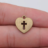 20pcs 17x16mm 6 Colors Heart Cross Charms For DIY Jewelry Making