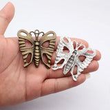 1pcs 58x58mm 2 Colors Antique Bronze Color Antique Silver Color Butterfly Charms For DIY Jewelry Making