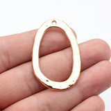 5pcs 46x29mm 2 Colors Antique Bronze Color Kc Gold Color Hammered Irregular Oval Circle Charms For DIY Jewelry Making