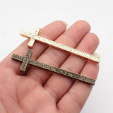 2pcs 81x22mm 2 Colors Antique Bronze Color Kc Gold Color Blessed Hammered Cross Charms For DIY Jewelry Making