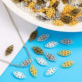 30pcs 4 color Double hole flower Charms linker Pendants DIY Jewelry for Necklace Bracelet Making Accessaries 16*8mm Q109