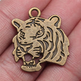 4pcs 27x24mm 2 Colors Antique Bronze Color Antique Silver Color Tiger Charms For DIY Jewelry Making