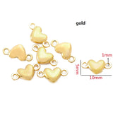50pcs 4colors Heart Charms Zinc alloy Accessories Parts Connectors Pendants for DIY Bracelet Necklace Jewelry Making 10*5mm