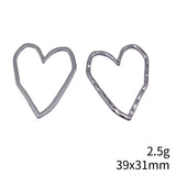 10pcs 39x31mm 5 Colors Hollow Heart Charms For DIY Jewelry Making