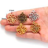 10pcs 5 colors Hollow flower Charms Pendants DIY Jewelry for Necklace Bracelet Making Accessaries 28*25mm Q104
