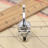 5 uds dijes casco de soldado 3D 39x34x15mm colgantes de Color plata antigua fabricación DIY joyería tibetana hecha a mano
