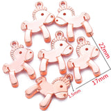 10PCS 22*17mm 7 Colors 3D animal Charms Alloy horse Pendants For DIY necklace Bracelet Handmade Jewelry Accessories Making