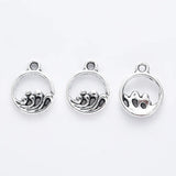 20Pcs/Lot 14x11mm Antique Silver Plated Water Wave Handmade Charms Pendant DIY Jewelry Findings for Bracelet Necklace