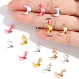 50pcs 5 colors alloy small moon Charm For DIY Necklace Bracelet Earrings Pendant Jewelry Crafts Making Accessories 11*7mm L639