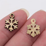 20pcs 11x15mm 2 Colors Antique Bronze Color Antique Silver Color Snowflake Charms For DIY Jewelry Making