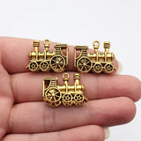 2pcs 27x21x9mm 4 Colors 3D Steam Locomotive Charms Train Pendant For DIY Jewelry Making
