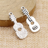 10pcs 26x11mm 2 Colors Antique Bronze Color Antique Silver Color Guitar Charms For DIY Jewelry Making