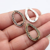 20pcs 28x18mm 3 Colors Hammered Irregular Oval Circle Pendant