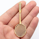2pcs 82x26x5mm 4 Colors Rhodium Color Badminton Racket Charm