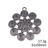 1pcs 61x56mm 2 Colors Antique Silver Color Antique Gold Color Swirl Pendant For DIY Jewelry Making