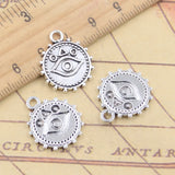 10 Uds. De dijes de Ojo del demonio, 21x18mm, colgantes de Color plata tibetana, fabricación de joyería antigua, artesanía hecha a mano DIY