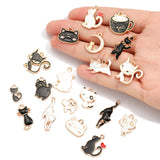 10pcs 17 styles animal Enamel Alloy cat Charm Earring Pendant DIY Keychain Necklace Jewelry Accessories W478