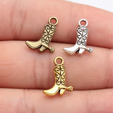 20pcs 16x12mm 3 Colors Antique Bronze Color Antique Silver Color Antique Gold Color Cowboy Boot Charms