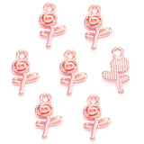 30pcs 7 Color small rose flower Charm for Bracelet Necklace earring Pendant  DIY Handmade Jewelry Accessories 15*9mm Q1157