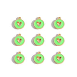 10pcs 3 styles Enamel heart-shaped Charm for Earring Keychain Necklace Pendant DIY Jewelry Accessories 14*12mm W489