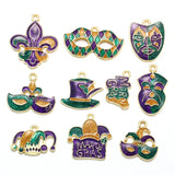 5pcs 10style Carnival Charms Alloy Mask Hat Carnival Pendants For DIY Bracelet Necklace Earrings Jewelry Making Accessories W4