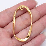 10pcs 49x26mm 2 Colors Oval Hoop Twisted Earring Connector Accessory For DIY Jewelry Making Handmade Jewelry Findings