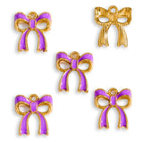 10pcs 15*13/20*17mm 7 colors Enamel Alloy bow Charm Earring Pendant DIY Keychain Necklace Jewelry Accessories W499