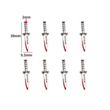 5 pcs 20 styles Halloween Zinc Alloy Bloody Dagger Color Charms Knife Pendants for DIY Bangle Bracelet necklace Findings W430