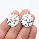10pcs 30x26mm 5 Colors Hammered Twisted Design Round Charms For DIY Jewelry Making
