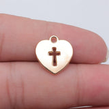 20pcs 17x16mm 6 Colors Heart Cross Charms For DIY Jewelry Making