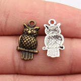 20pcs 21x11mm 2 Colors Antique Bronze Color Antique Silver Color Owl Charms For DIY Jewelry Making