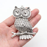 1pcs 79x56mm 2 Colors Antique Bronze Color Antique Silver Color Owl Charms For DIY Jewelry Making