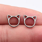 20pcs 21x20mm/16x15mm/13x12mm 6 Colors Hollow Cat Head Frame Charms For DIY Jewelry Making
