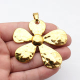 1pcs 79x69mm 3 Colors Antique Bronze Color Antique Silver Color Antique Gold Color Large Hammered Flower Pendant