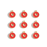 10pcs 3 styles Enamel heart-shaped Charm for Earring Keychain Necklace Pendant DIY Jewelry Accessories 14*12mm W489