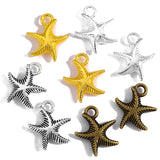 30Pcs 4 Colors Alloy starfish charm For Bracelets Necklaces Pendant Diy Handmade Jewelry Making 16*14mm D702