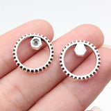 20pcs 17x17mm 2 Colors Antique Bronze Color Antique Silver Color Gear Charms For DIY Jewelry Making