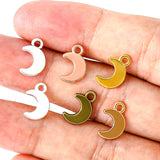 50pcs 6 colors alloy mini moon Charm For DIY Necklace Bracelet Earrings Pendant Jewelry Crafts Making Accessories L635
