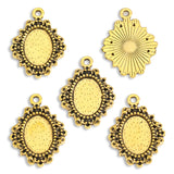 10pcs oval Necklace Charm DIY Setting Cabochon Cameo Base Tray Bezel Blank Fit 14*10mm Cabochons Jewelry Making 26*20mm C102