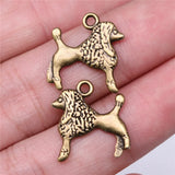 WYSIWYG 10pcs 17x18mm 2 Colors Antique Bronze Color Antique Silver Color Poodle Puppy Charms For DIY Jewelry Making